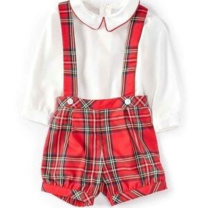 Edgehill Collection Red Plaid Kids Matching Set